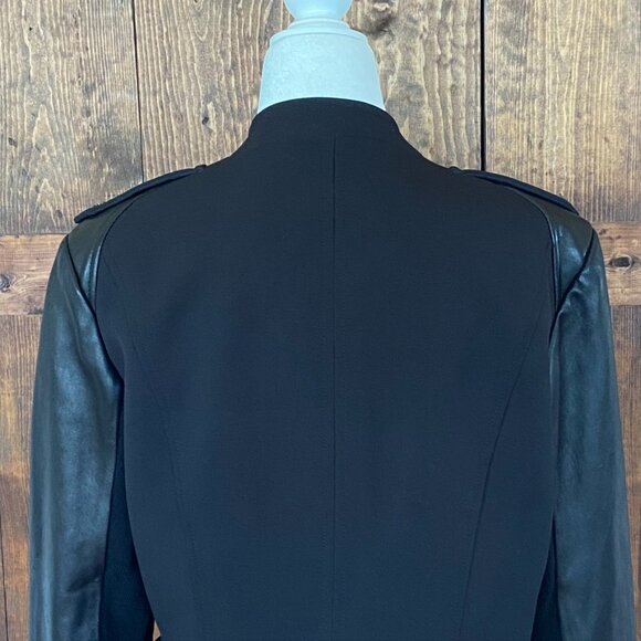 Vintage BCBG Black Leather Women's Moto Jacket Sz L - Picture 5 of 15